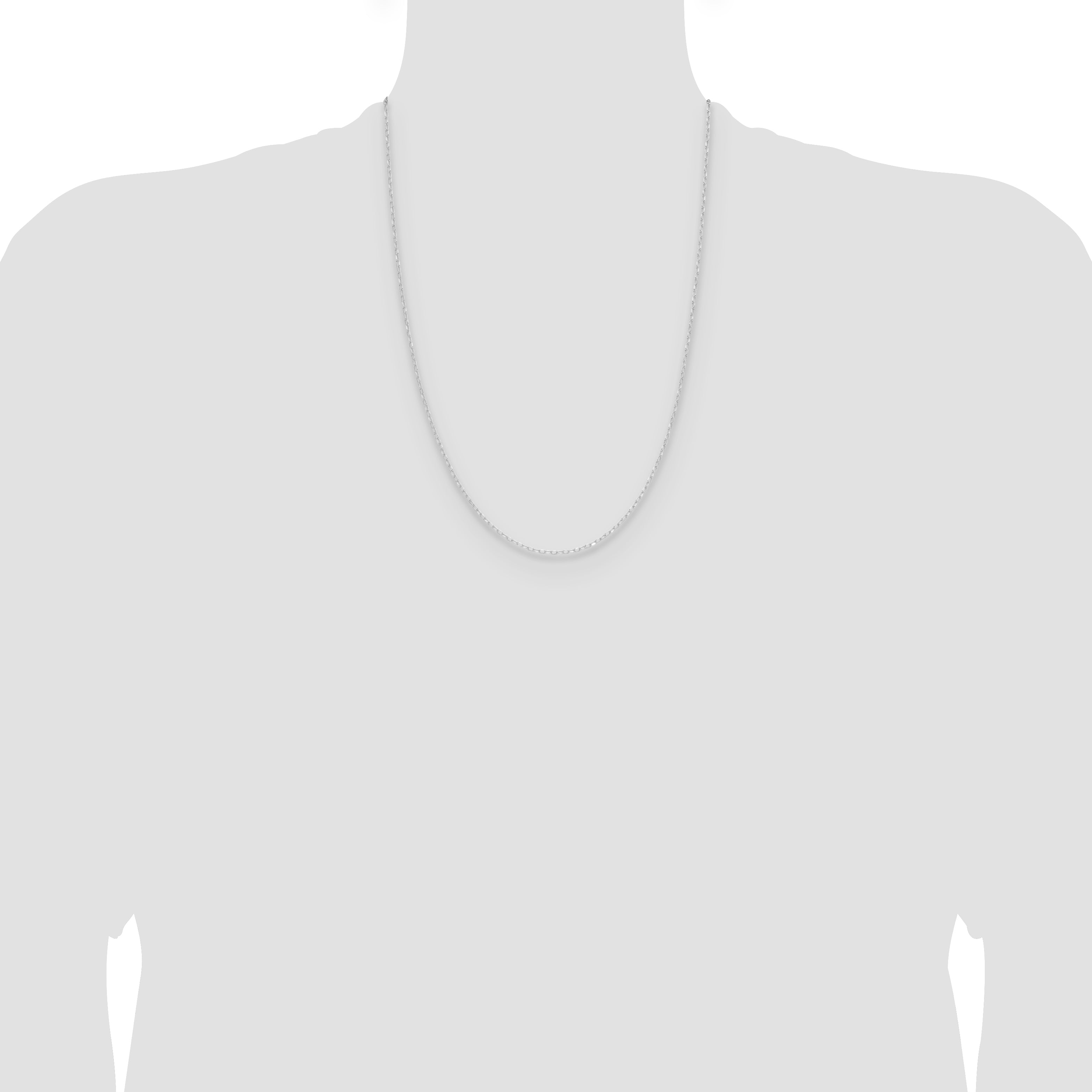 14k White Gold .8mm Diamond-Cut Forzantine Cable Chain