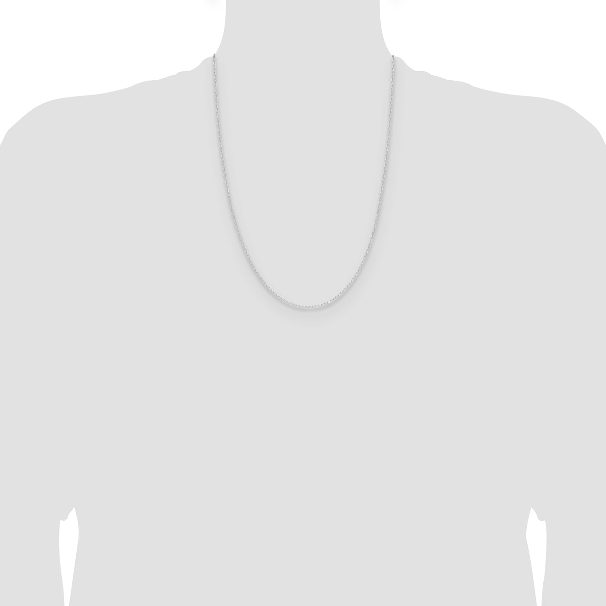 14K White Gold Solid Diamond-Cut Forzantine Chain Necklace 0.8mm - Sophia Jewelers
