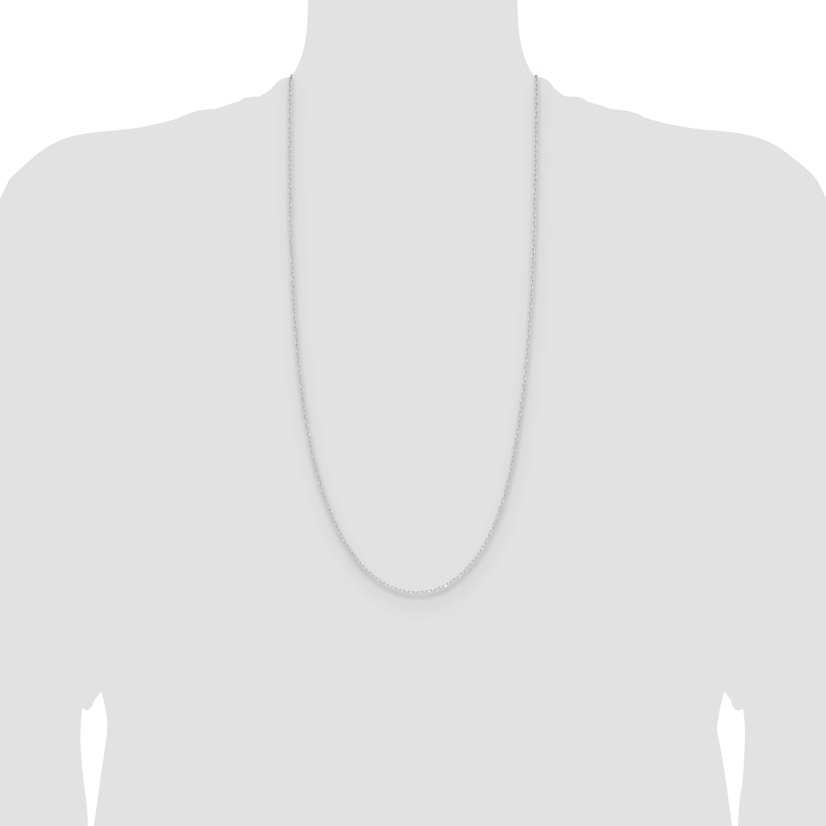 14K White Gold Solid Diamond-Cut Forzantine Chain Necklace 0.8mm - Sophia Jewelers
