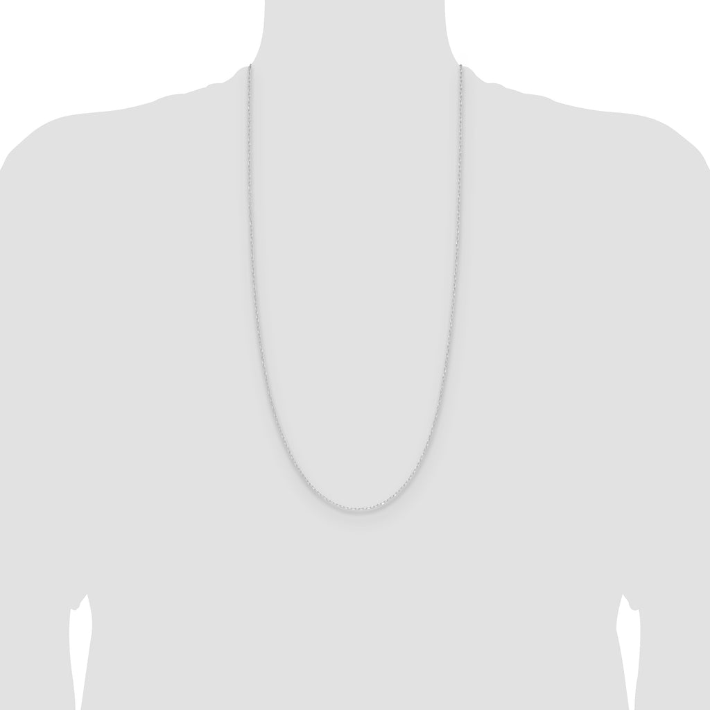 14K White Gold Solid Diamond-Cut Forzantine Chain Necklace 0.8mm - Sophia Jewelers