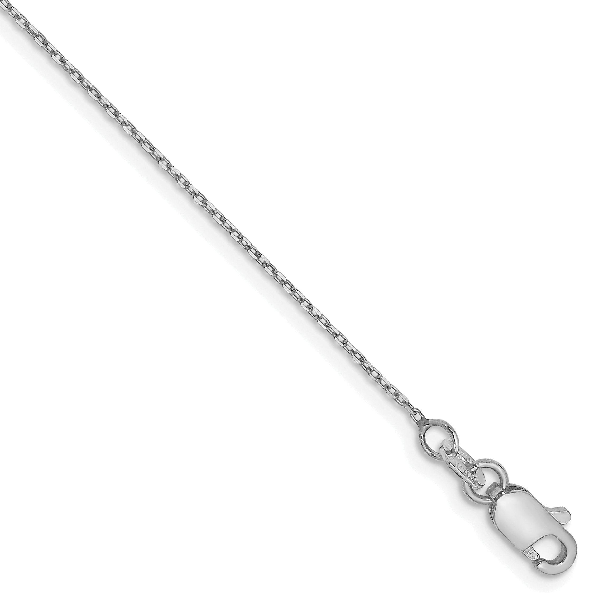 14k White Gold .8mm D/C Forzantine Cable Chain Main image