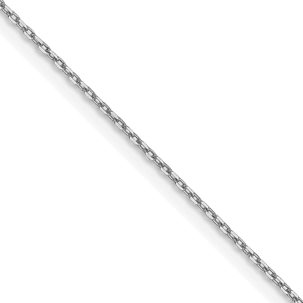 14K White Gold Solid Diamond-Cut Forzantine Chain Necklace 0.8mm