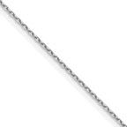 14K White Gold Solid Diamond-Cut Forzantine Chain Necklace 0.8mm