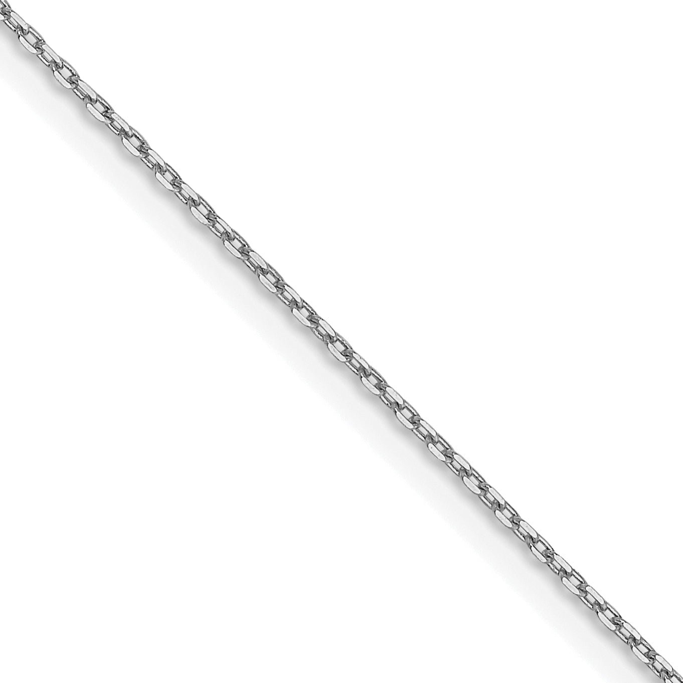 14K White Gold Solid Diamond-Cut Forzantine Chain Necklace 0.8mm