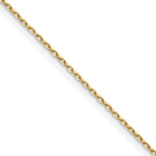 14K Yellow Gold Solid Diamond-Cut Forzantine Chain Necklace 0.8mm