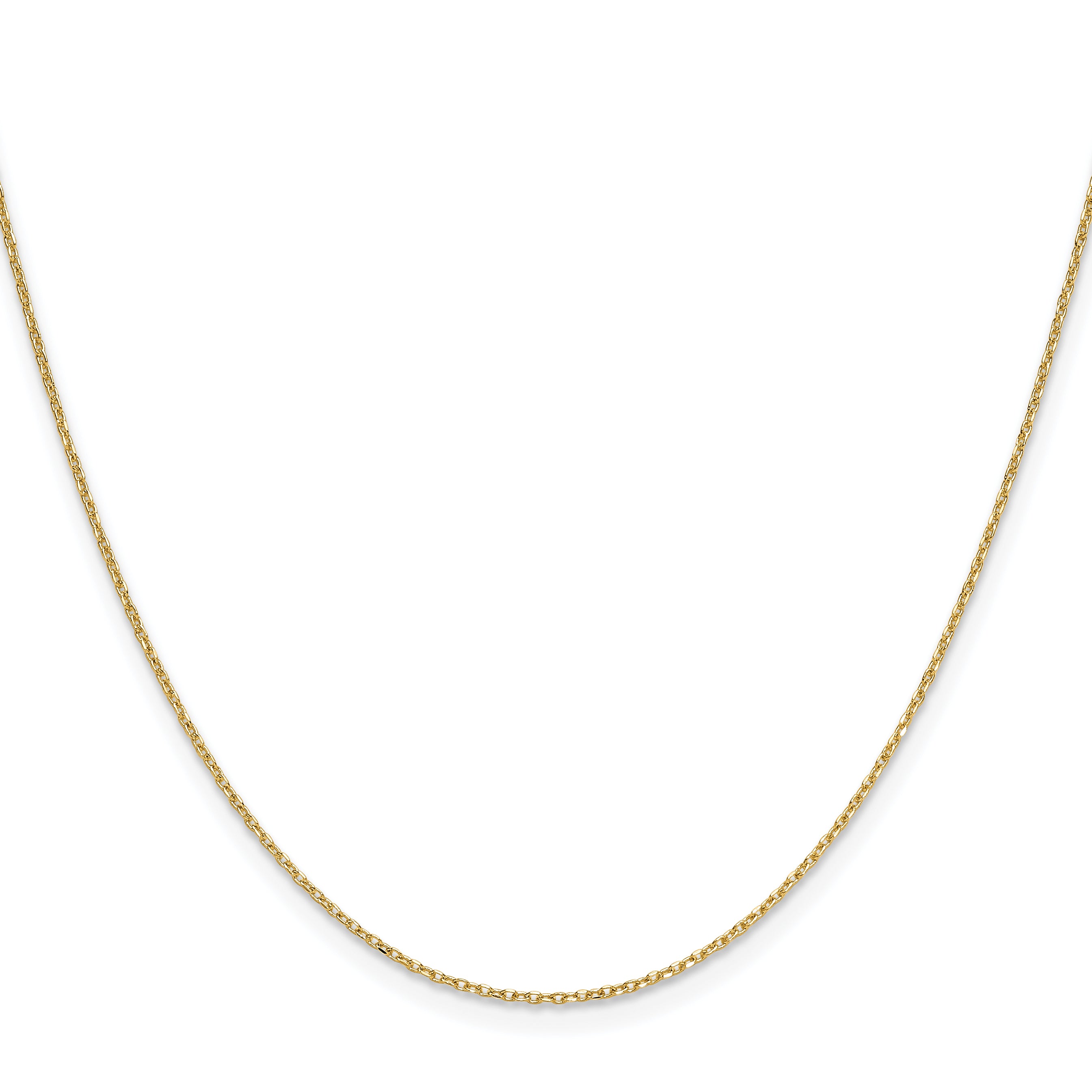 14K Yellow Gold Solid Diamond-Cut Forzantine Chain Necklace 1mm Secondary image