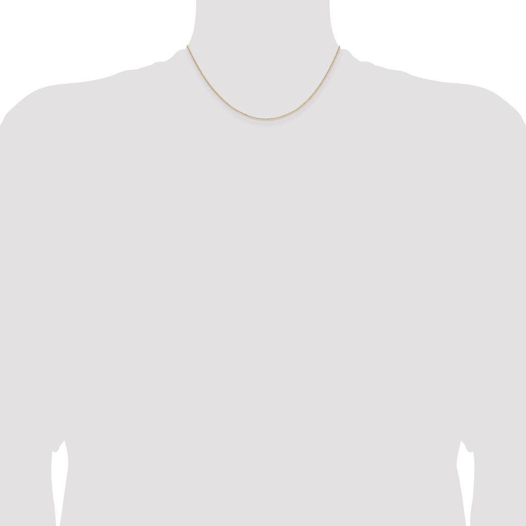 14K Yellow Gold Solid Diamond-Cut Forzantine Chain Necklace 1mm