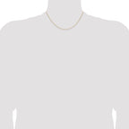 14K Yellow Gold Solid Diamond-Cut Forzantine Chain Necklace 1mm
