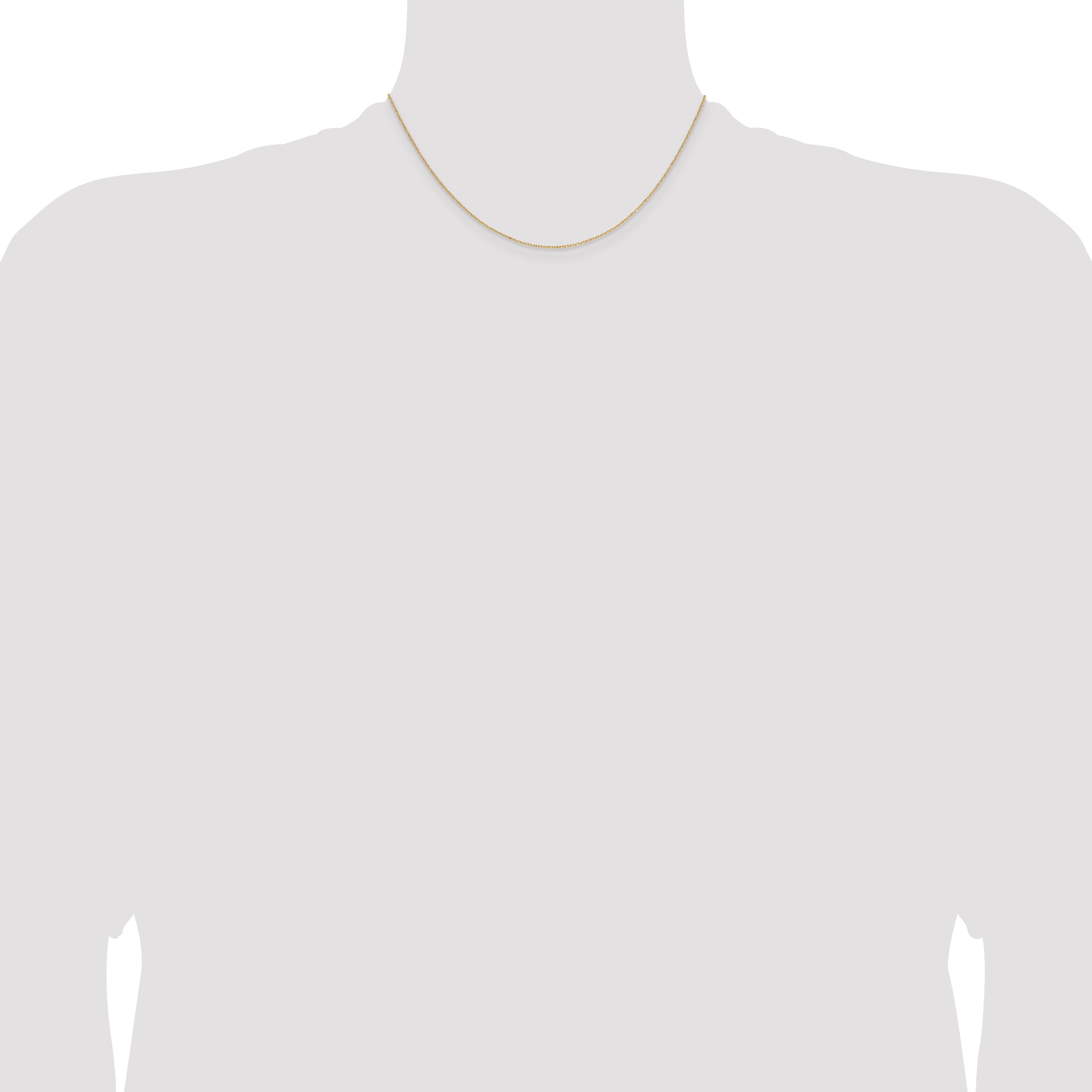 14K Yellow Gold Solid Diamond-Cut Forzantine Chain Necklace 1mm
