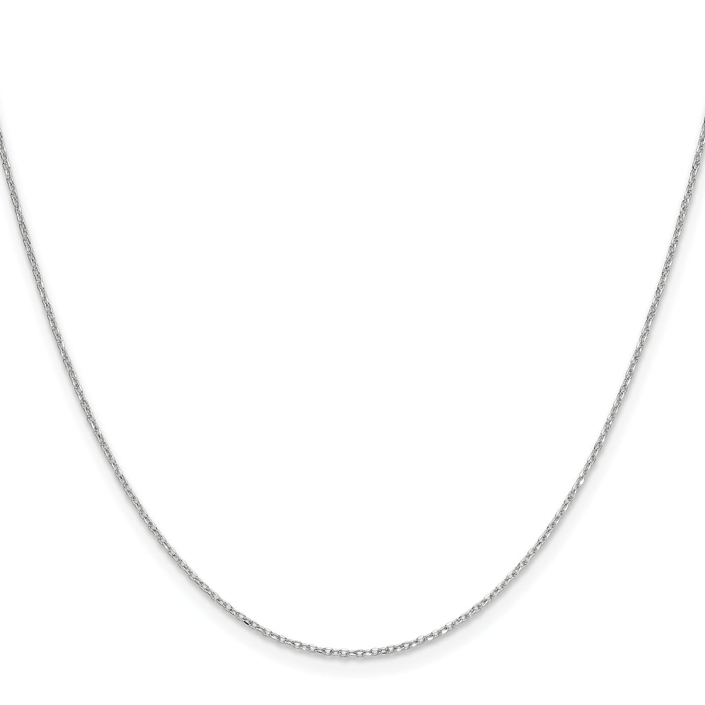 14k White Gold 1.0mm Diamond-Cut Forzantine Cable Chain
