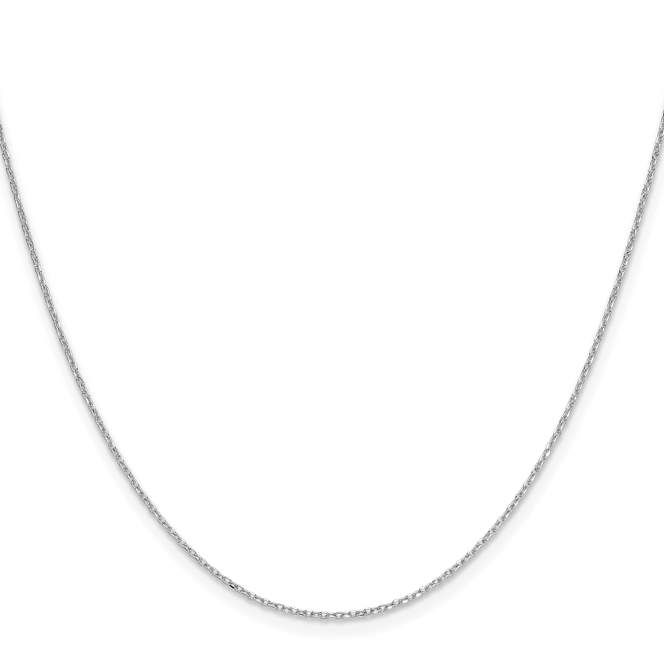 14K White Gold Solid Diamond-Cut Forzantine Chain Necklace 1mm Secondary image