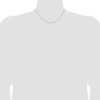 14K White Gold Solid Diamond-Cut Forzantine Chain Necklace 1mm