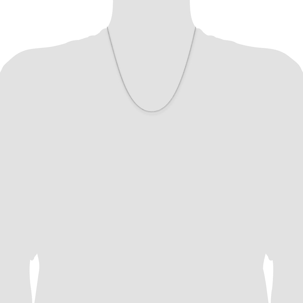 14k White Gold 1.0mm Diamond-Cut Forzantine Cable Chain