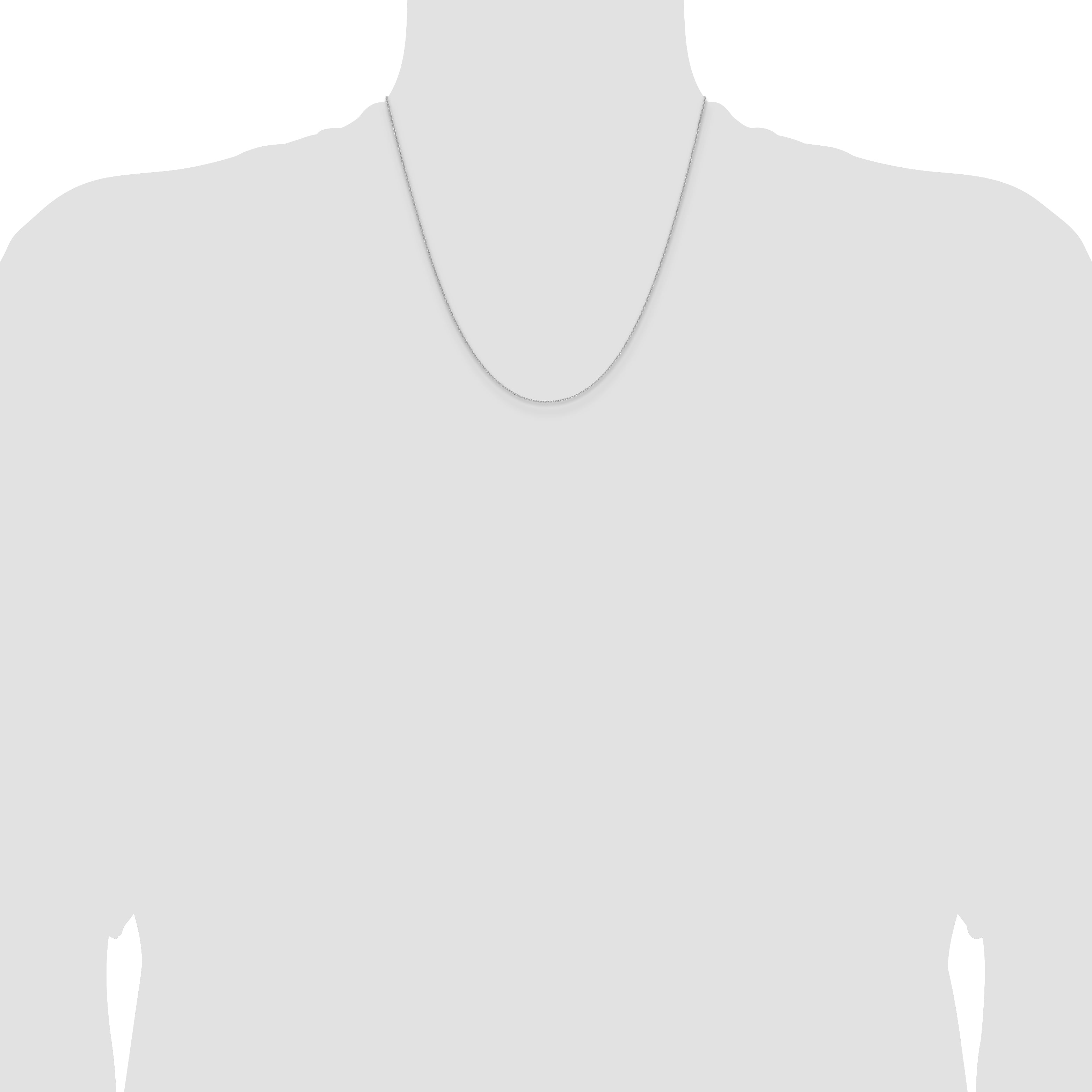 14k White Gold 1.0mm Diamond-Cut Forzantine Cable Chain