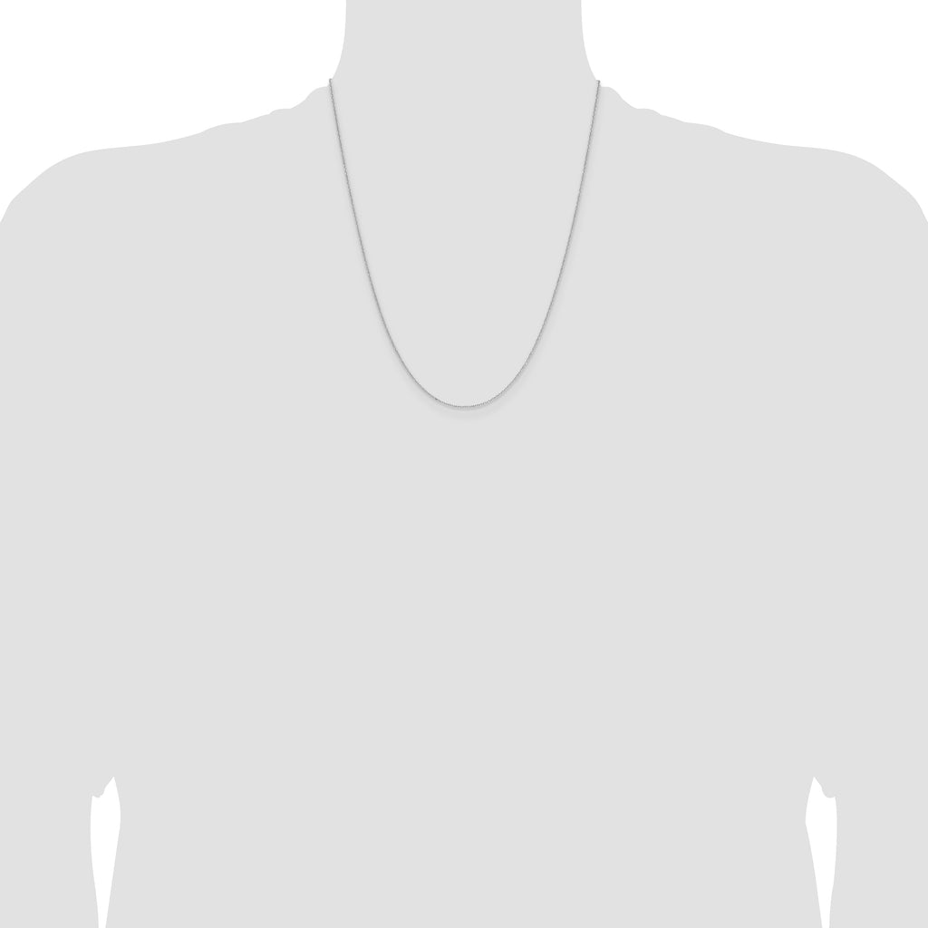 14k White Gold 1.0mm Diamond-Cut Forzantine Cable Chain