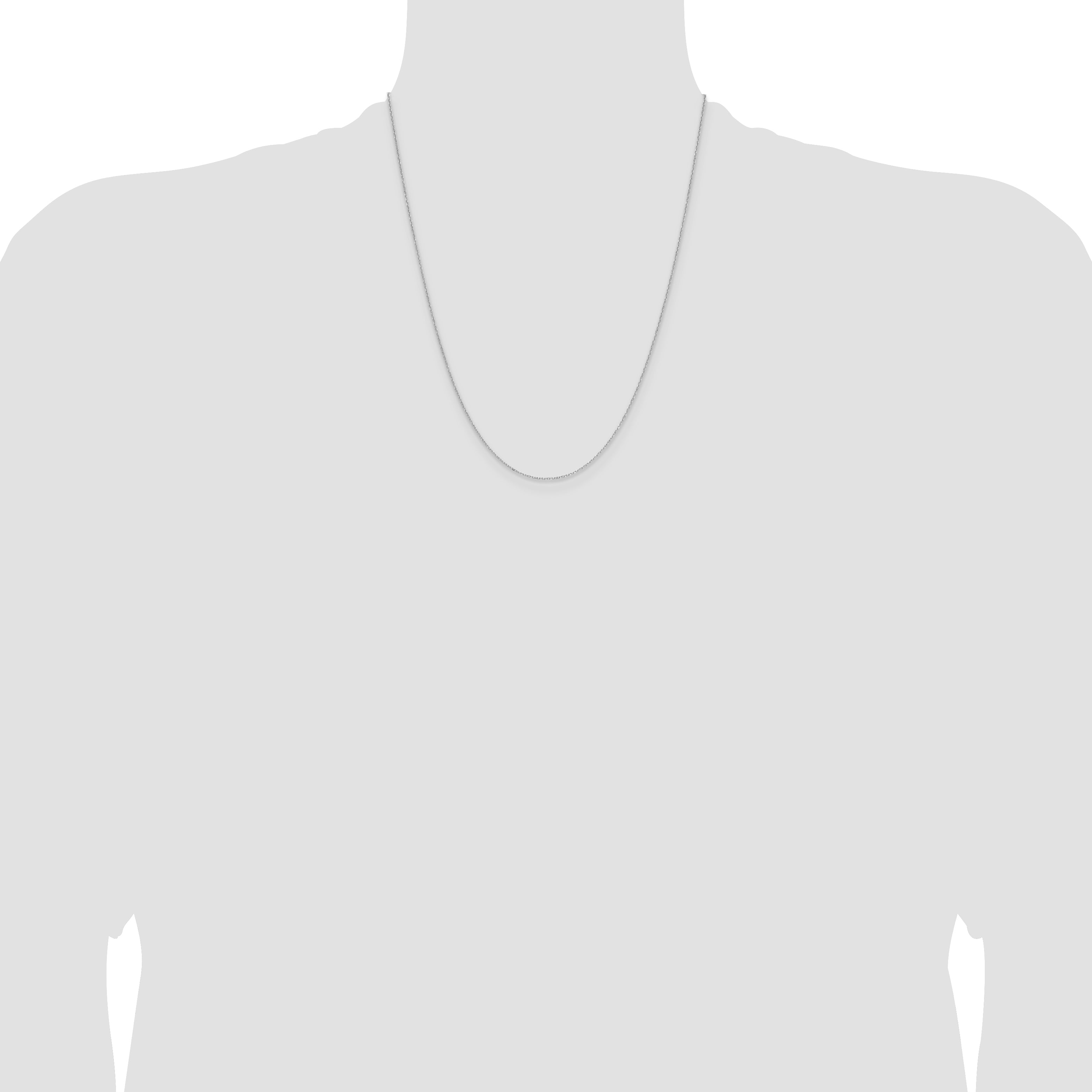 14k White Gold 1.0mm Diamond-Cut Forzantine Cable Chain