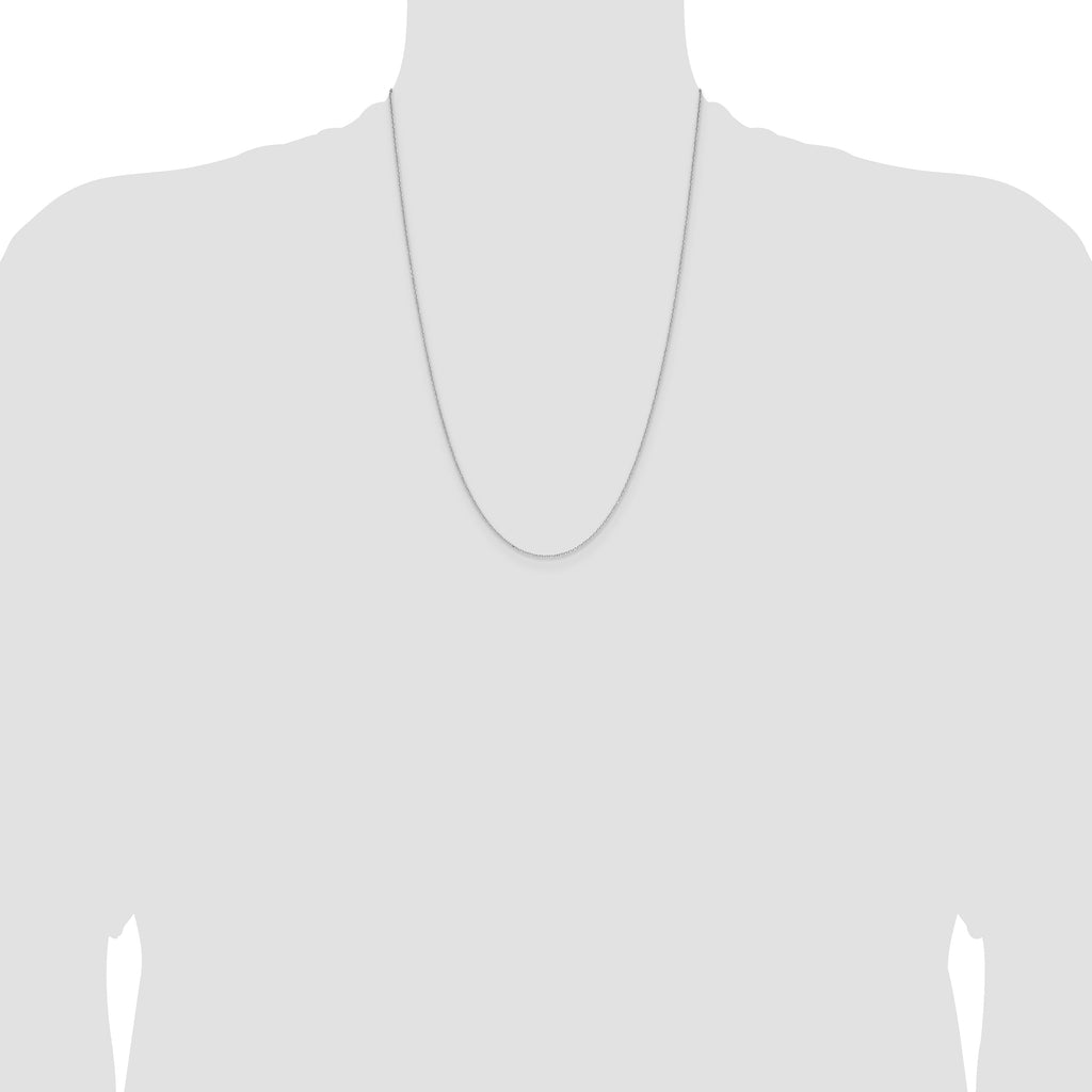 14k White Gold 1.0mm Diamond-Cut Forzantine Cable Chain
