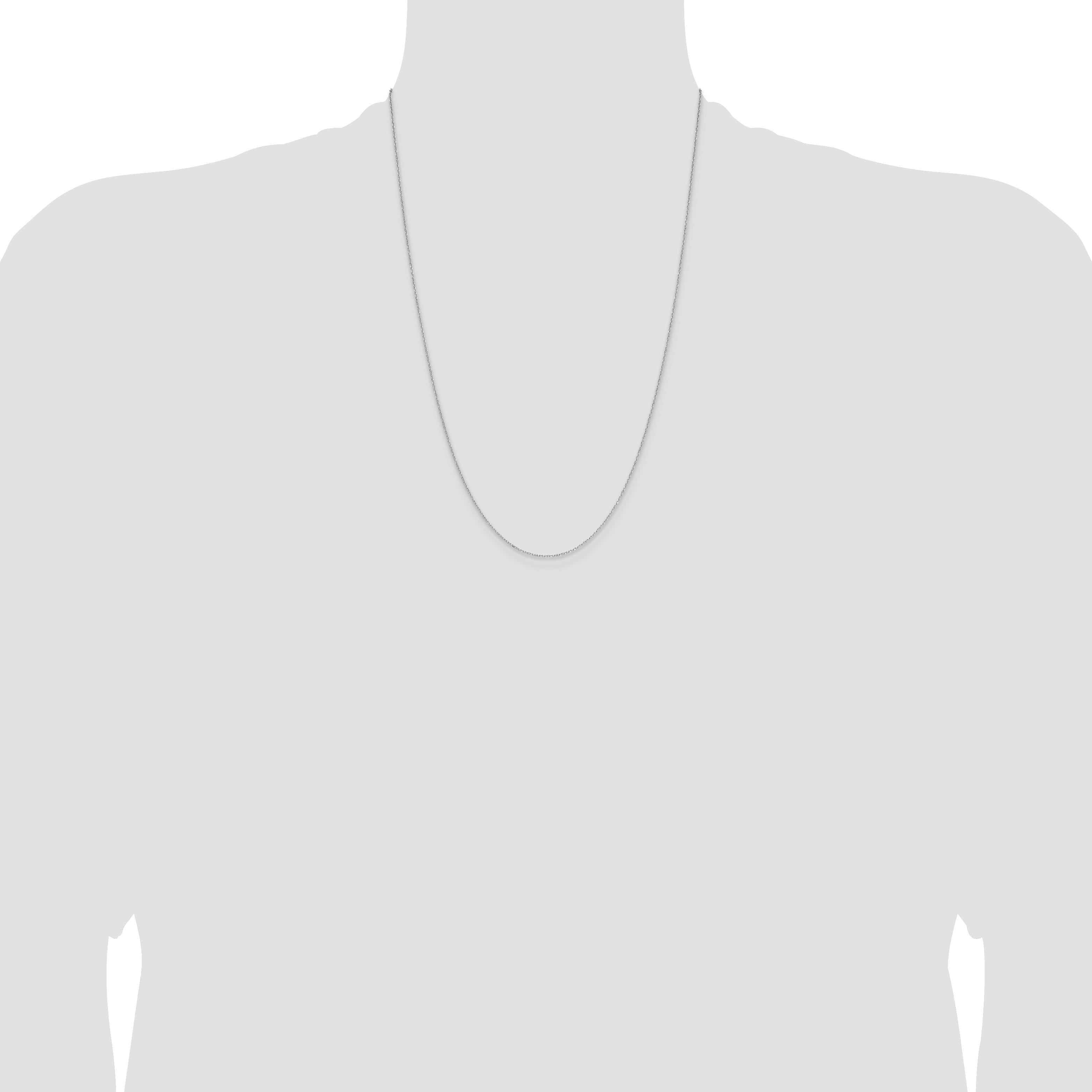 14k White Gold 1.0mm Diamond-Cut Forzantine Cable Chain