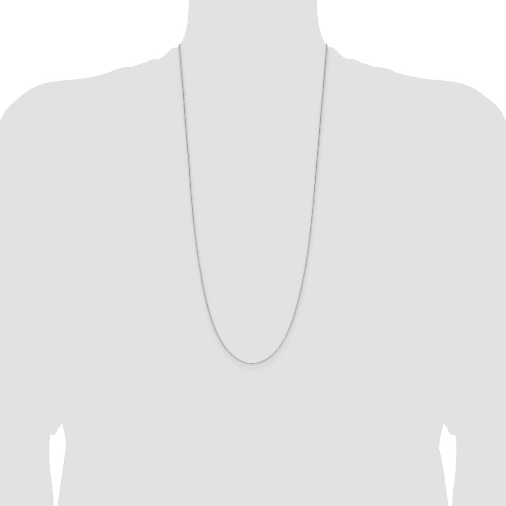 14k White Gold 1.0mm Diamond-Cut Forzantine Cable Chain