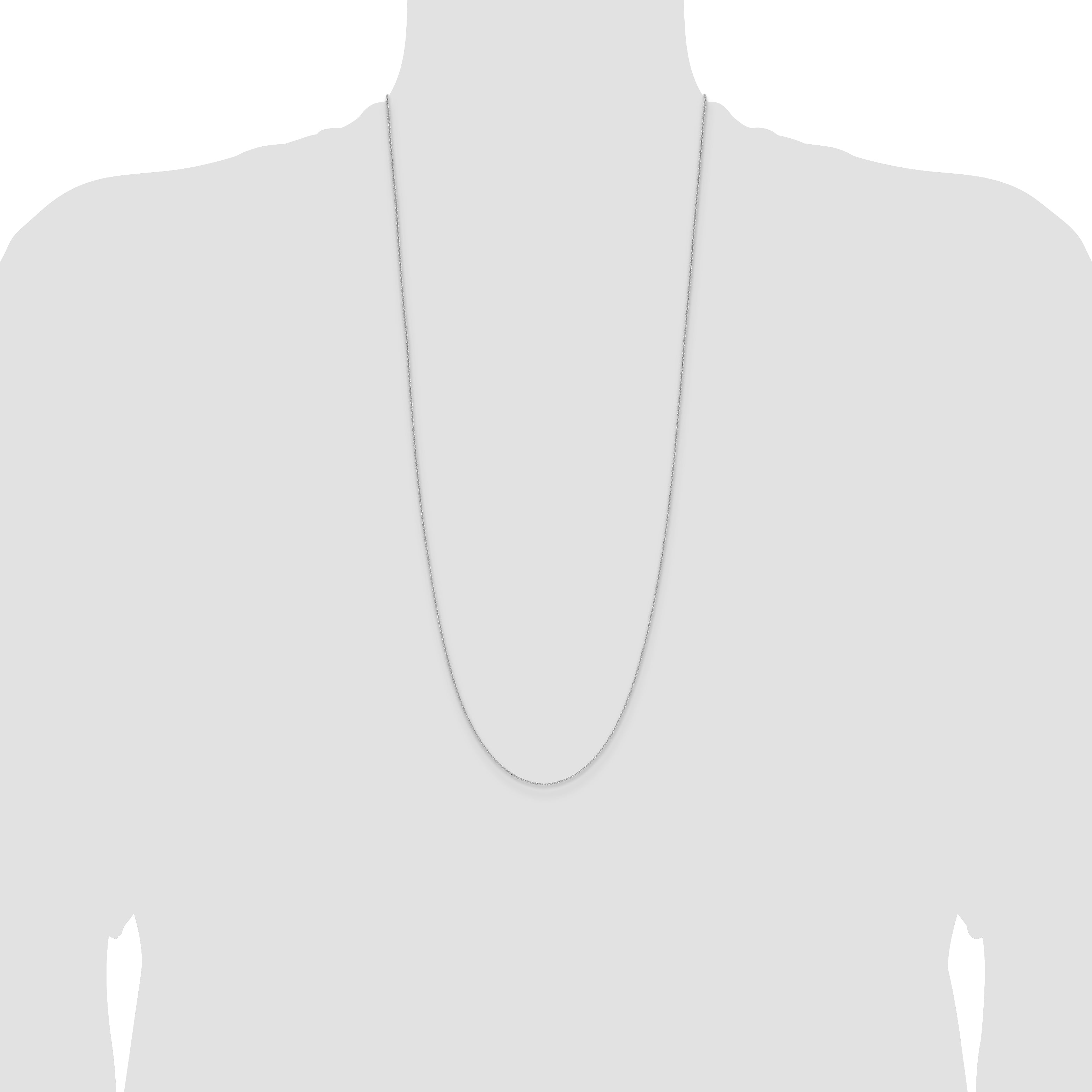 14k White Gold 1.0mm Diamond-Cut Forzantine Cable Chain
