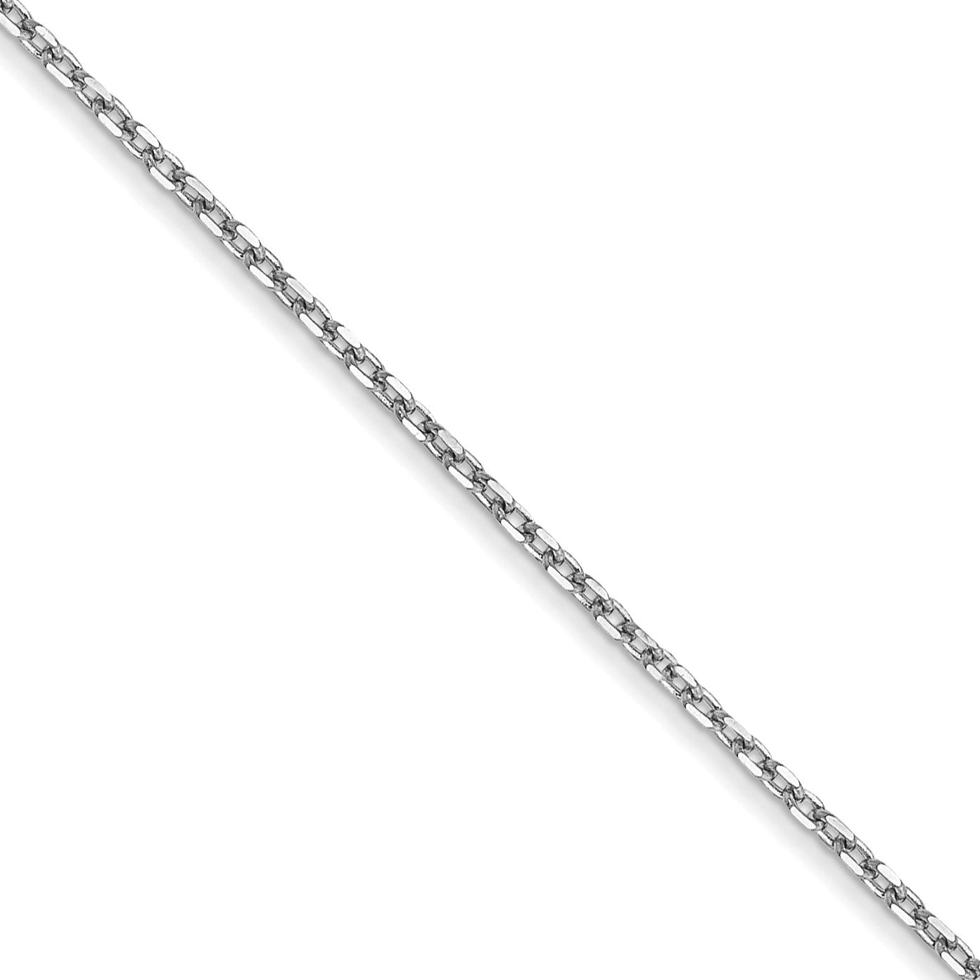 14K White Gold Solid Diamond-Cut Forzantine Chain Necklace 1mm Main image