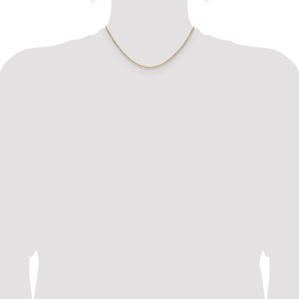 14K Yellow Gold Solid Diamond-Cut Forzantine Chain Necklace 1.4mm