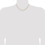 14K Yellow Gold Solid Diamond-Cut Forzantine Chain Necklace 1.4mm