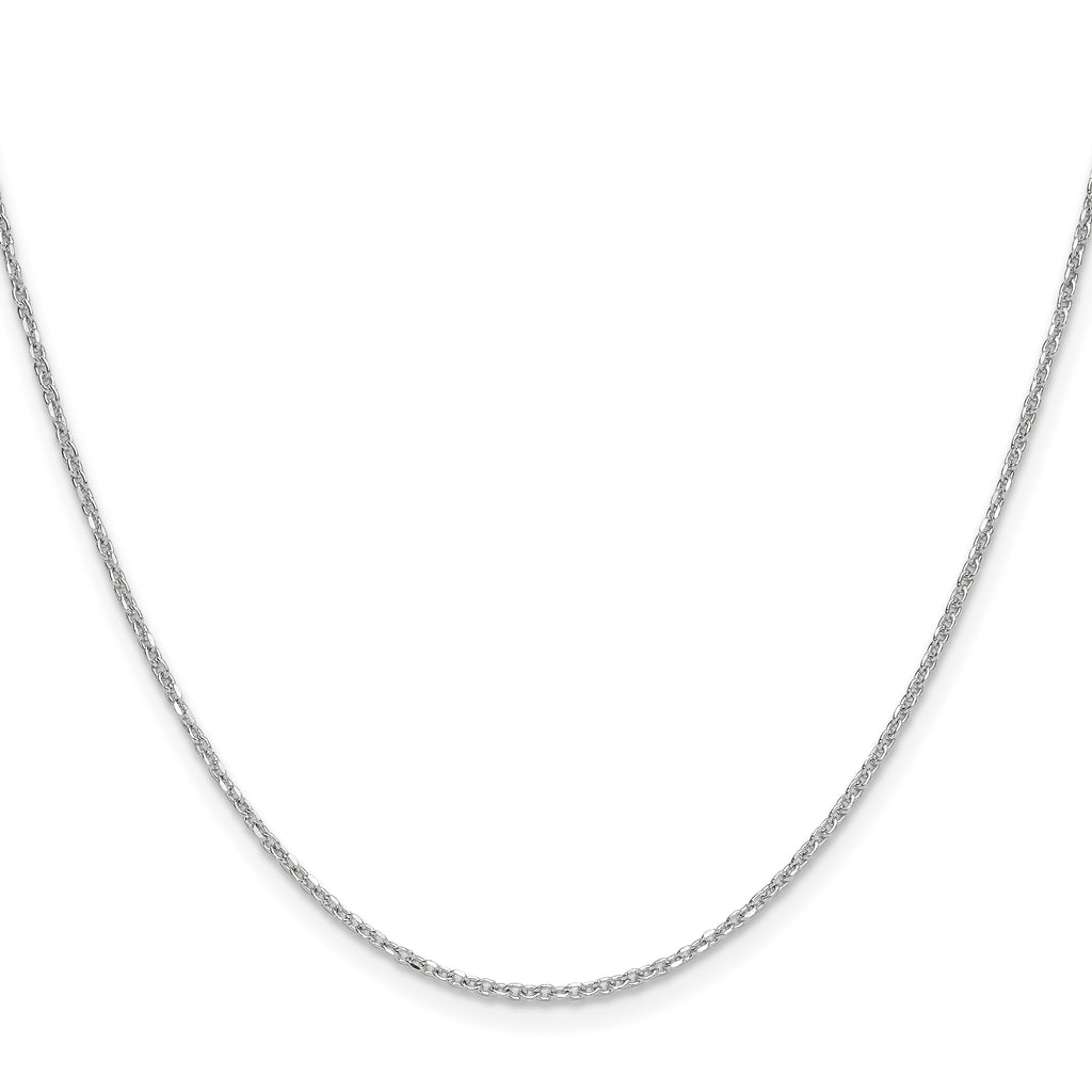 14k White Gold 1.4mm Diamond-Cut Forzantine Cable Chain