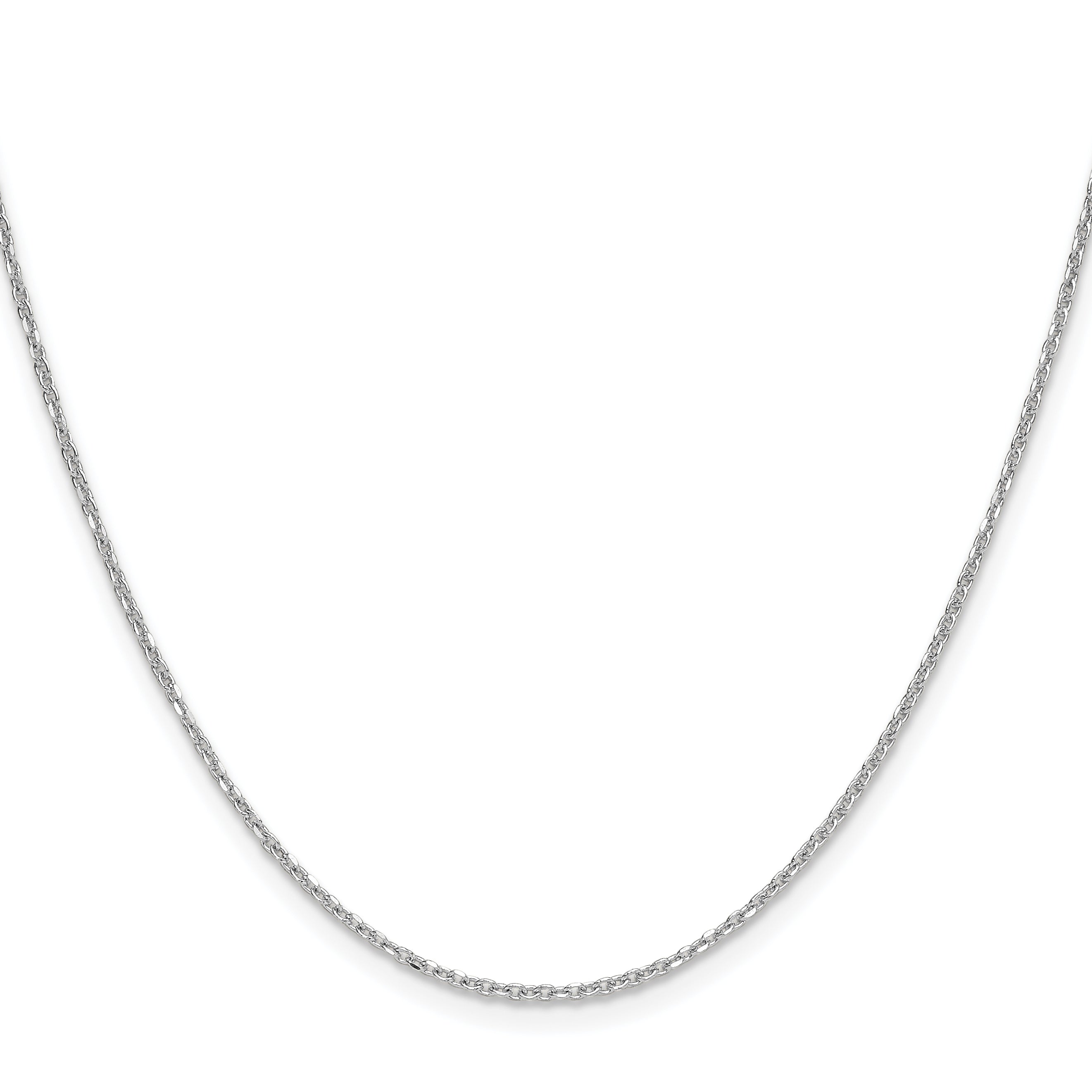 14k White Gold 1.4mm Diamond-Cut Forzantine Cable Chain