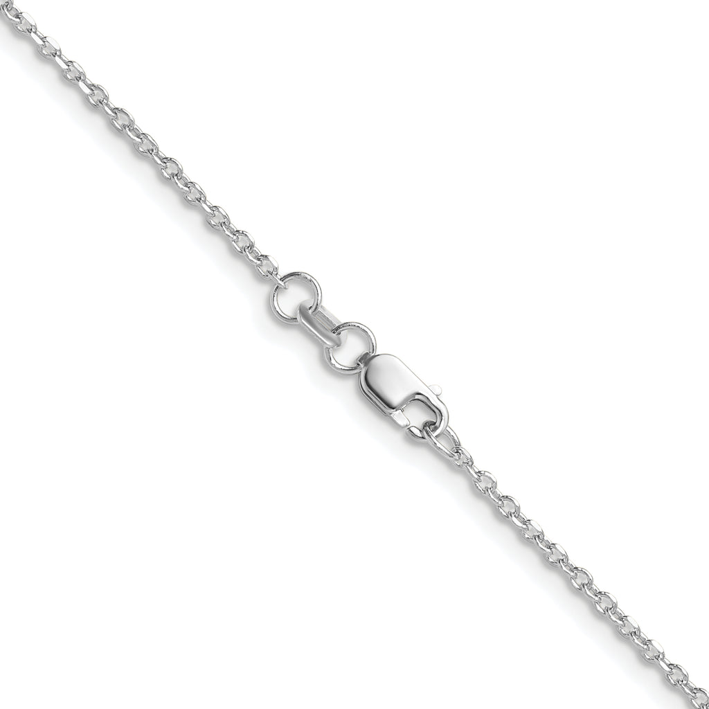 14K White Gold Solid Diamond-Cut Forzantine Chain Necklace 1.4mm