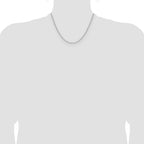 14K White Gold Solid Diamond-Cut Forzantine Chain Necklace 1.4mm