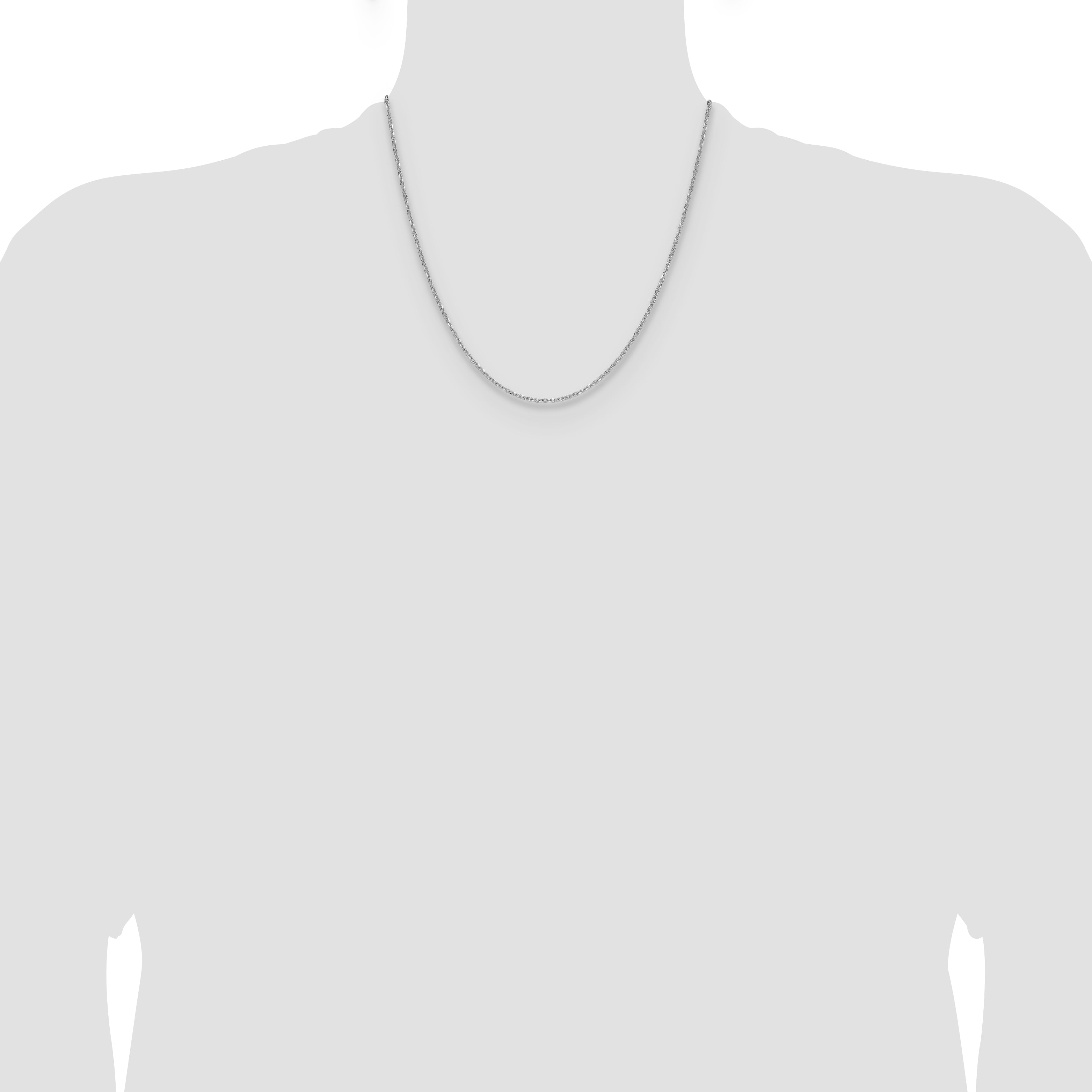 14k White Gold 1.4mm D/C Forzantine Cable Chain