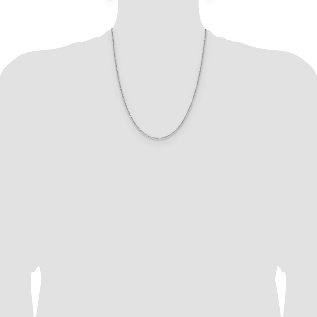 14k White Gold 1.4mm Diamond-Cut Forzantine Cable Chain