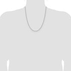 14k White Gold 1.4mm Diamond-Cut Forzantine Cable Chain