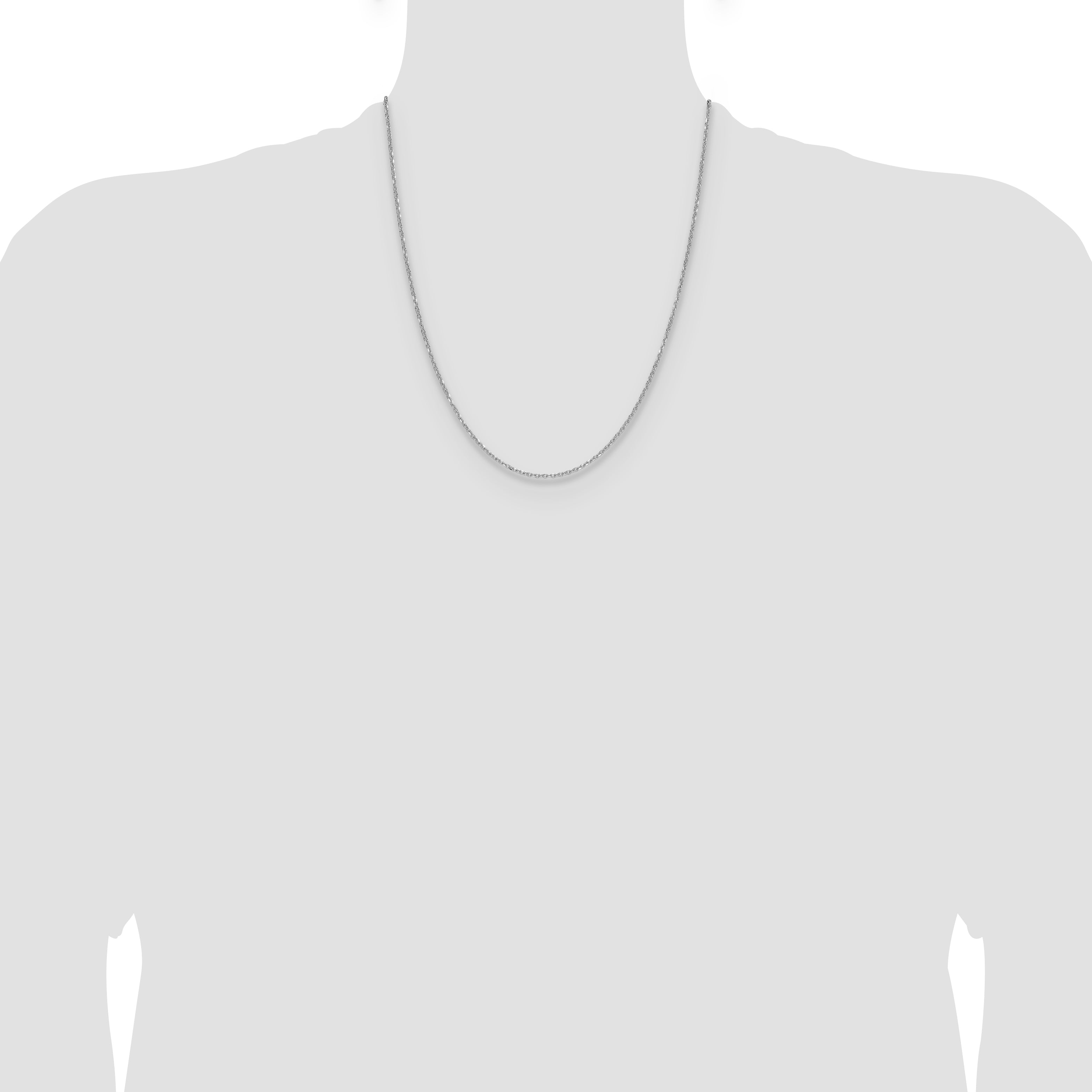 14k White Gold 1.4mm Diamond-Cut Forzantine Cable Chain