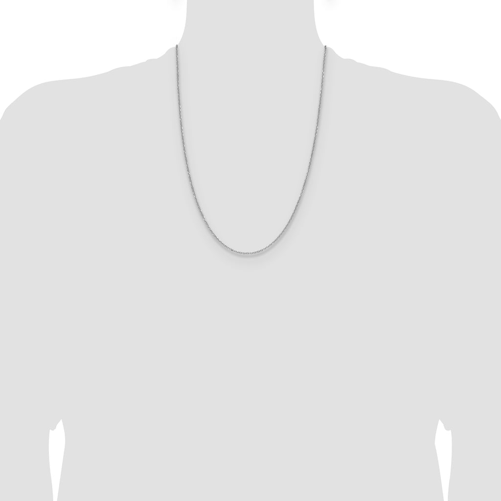 14k White Gold 1.4mm Diamond-Cut Forzantine Cable Chain