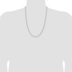 14k White Gold 1.4mm Diamond-Cut Forzantine Cable Chain