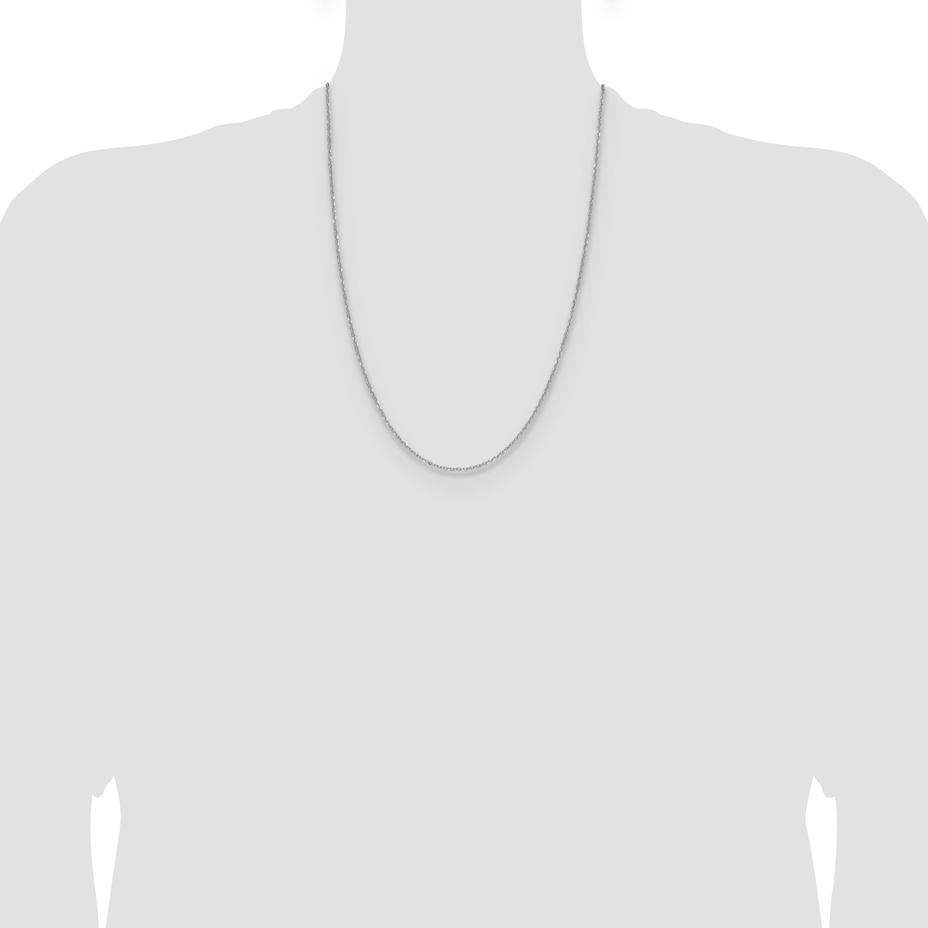 14k White Gold 1.4mm Diamond-Cut Forzantine Cable Chain
