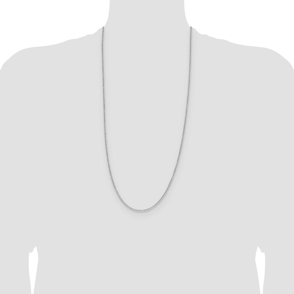 14k White Gold 1.4mm D/C Forzantine Cable Chain
