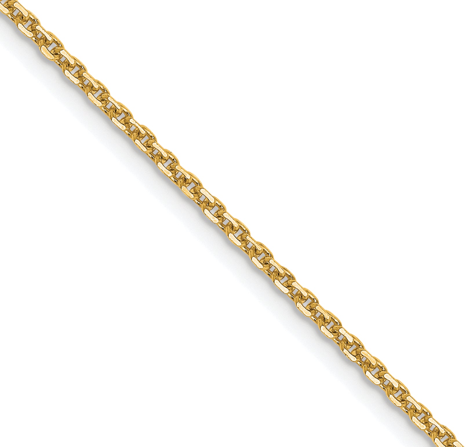 14K Yellow Gold Solid Diamond-Cut Forzantine Chain Necklace 1.4mm