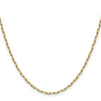 14k 2.1mm Solid Beveled Paperclip Chain