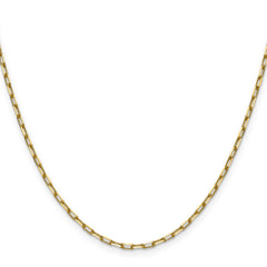 14k 2.1mm Solid Beveled Paperclip Chain