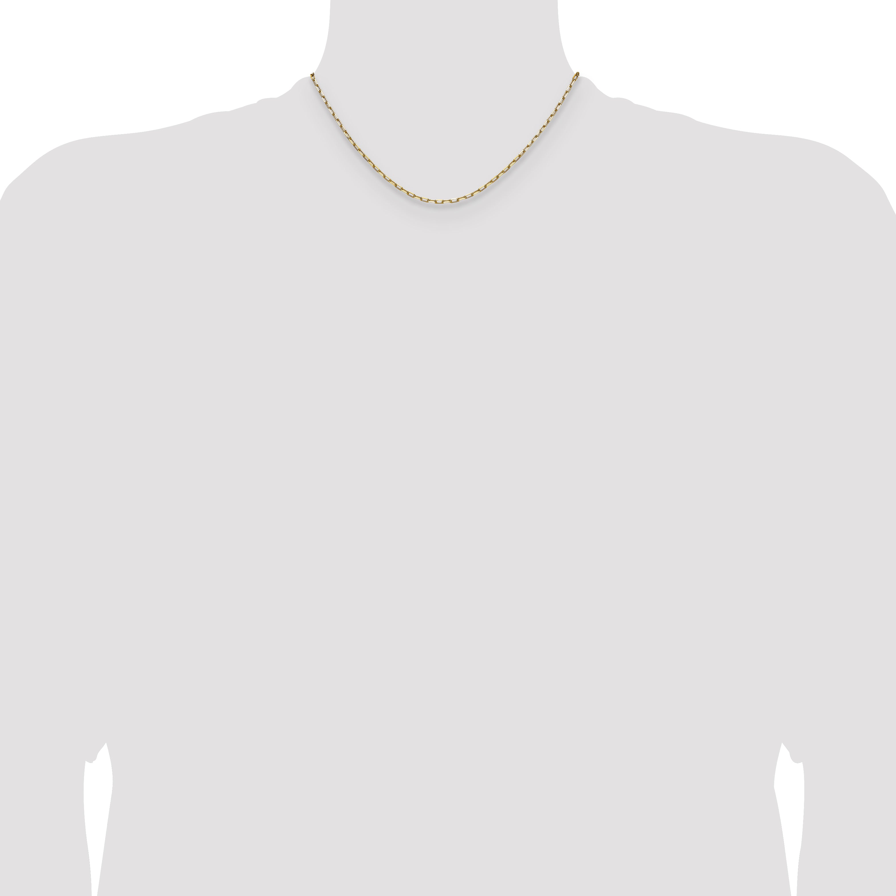 14k 2.1mm Solid Beveled Paperclip Chain