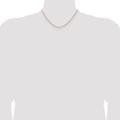 14k 2.1mm Solid Beveled Paperclip Chain