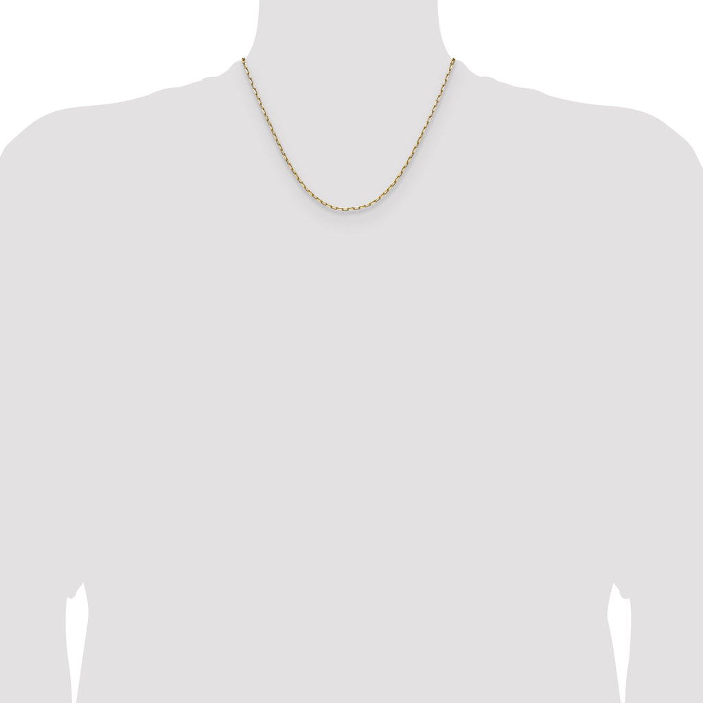 14k 2.1mm Solid Beveled Paperclip Chain