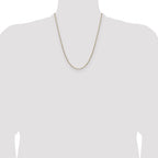 14K Yellow Gold Solid Paperclip Chain Necklace 2.1mm