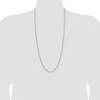 14k 2.1mm Solid Beveled Paperclip Chain