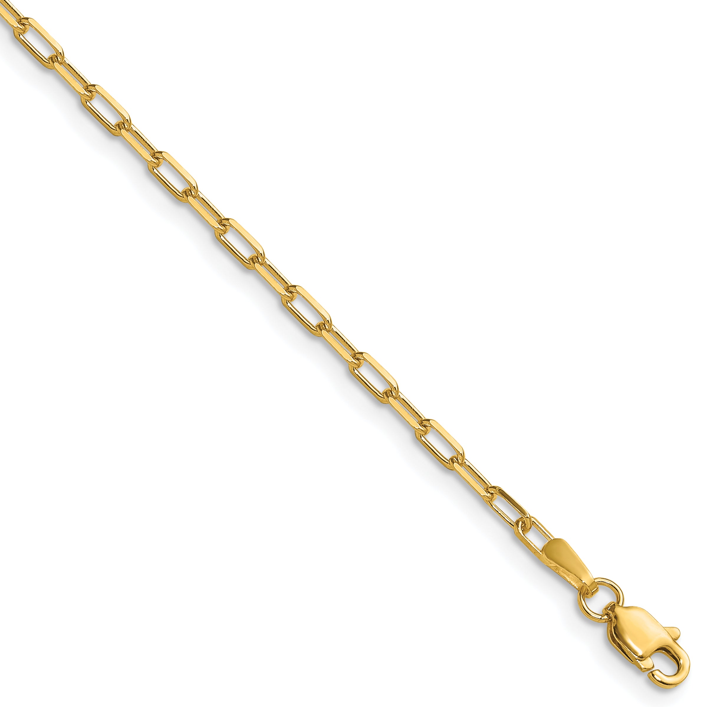 14k 2.1mm Solid Beveled Paperclip Chain Main image
