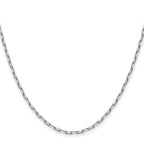 14k White Gold 2.1mm Solid Beveled Paperclip Chain