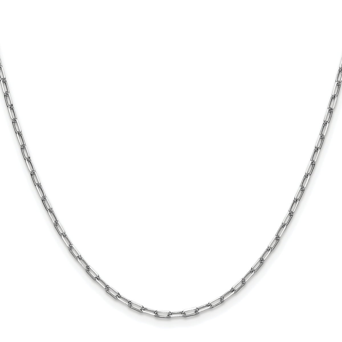 14K White Gold Solid Paperclip Chain Necklace 2.1mm - Sophia Jewelers